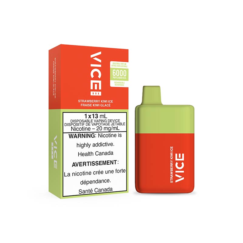 VICE BOX 6000 Rechargable Disposable Vape - Strawberry Kiwi Ice - Pick Vapes