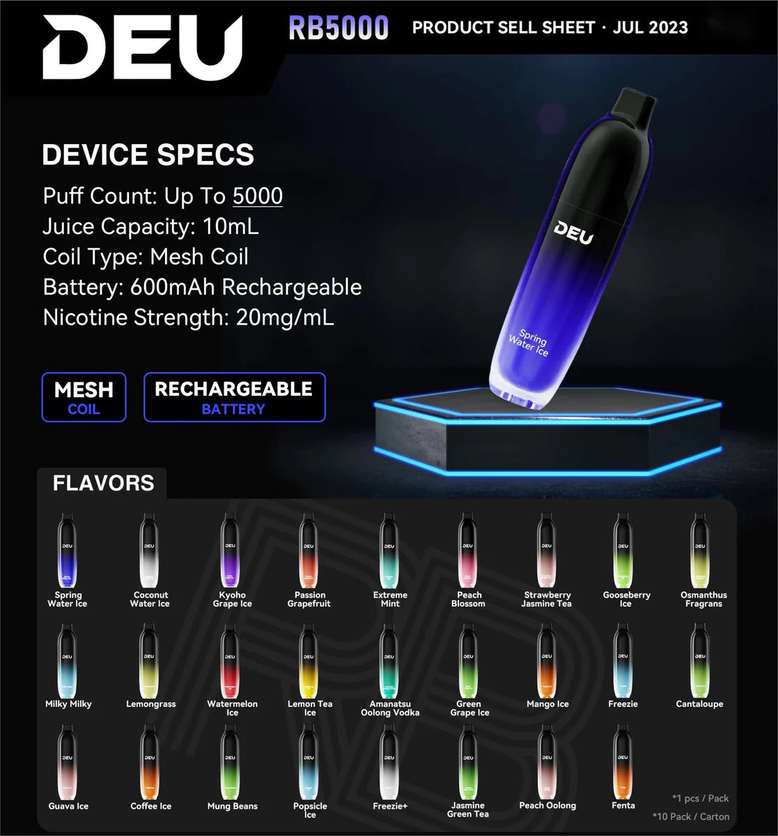 DEU RB5000 Disposable Vape [ON]
