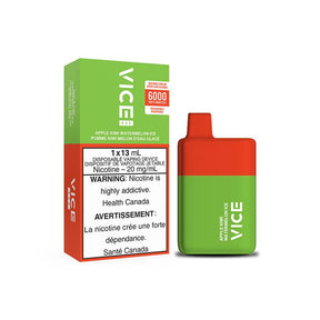VICE BOX 6000 Rechargable Disposable Vape - Apple Kiwi Watermelon Ice - Pick Vapes