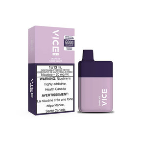 VICE BOX 6000 Rechargable Disposable Vape - Grape Ice - Pick Vapes